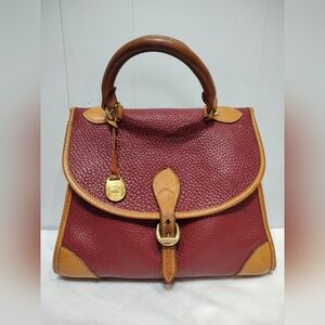 Vintage Dooney & Bourke AWL Rouge Burgundy Medium Carpet Bag Top Handle
